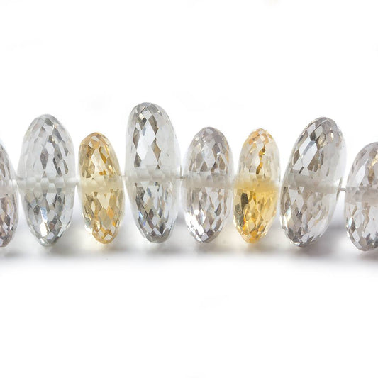 11.5-14.5mm Citrine & Prasiolite German Faceted Rondelle Beads 15 inch 75 pieces AA