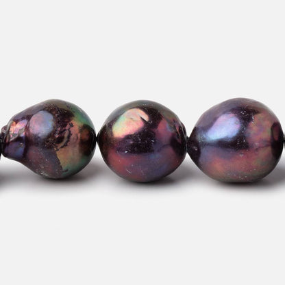 11.5-14mm Peacock Ultra Baroque Freshwater Pearls 15.5 inch 28 Beads