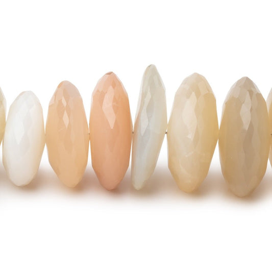 11.5-19mm Multi Color Moonstone German Faceted Rondelles 16 inch 76 Beads