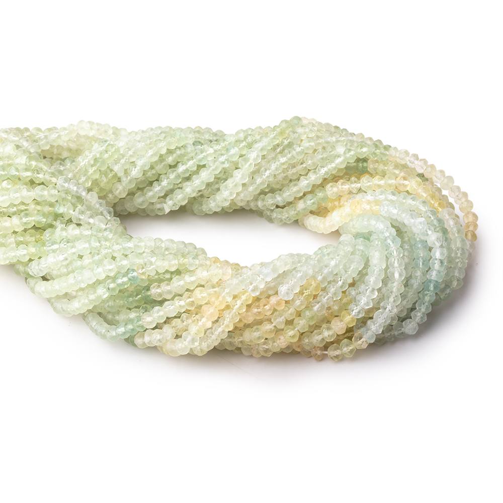 3.5mm Prehnite Faceted Rondelle Beads 14 inch 122 Pieces