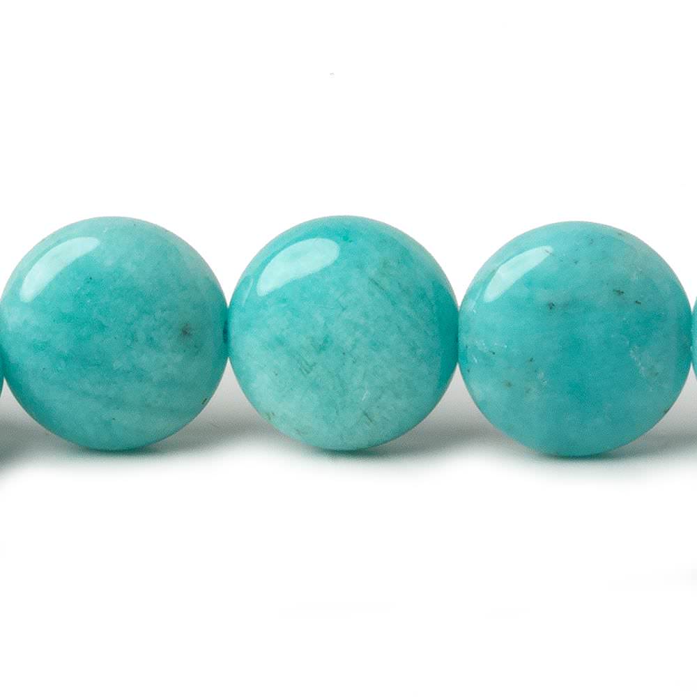 11.5mm Amazonite plain coin beads 16 inch 35 pieces AA
