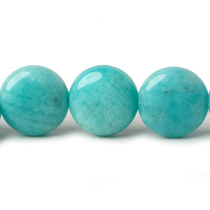 11.5mm Amazonite plain coin beads 16 inch 35 pieces AA