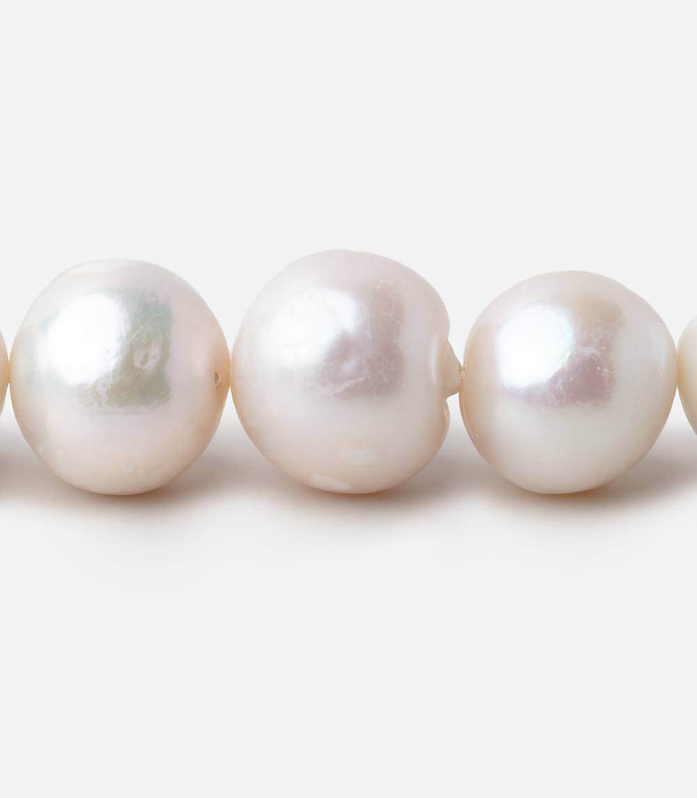 11.5x11.5-14.5x14mm White Rose' Baroque Freshwater Pearl Beads 16.5 inch 33 pcs
