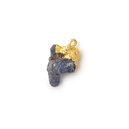11.5x13-20x13mm Gold Leafed Blue Jammu Sapphire Natural Crystal 1 Pendant
