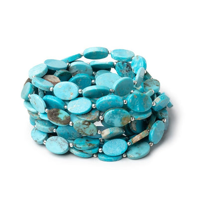 11.5x7.5-13x9mm Sleeping Beauty Turquoise Plain Ovals 20 inch 36 Beads AA