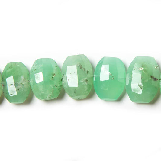 11.5x9.5-12.5x9.5mm Chrysoprase side drilled Faceted Cushions 6 inch 15 Beads