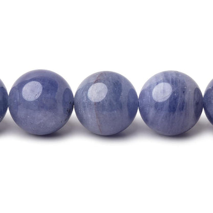 11.7mm Tanzanite Plain Round Beads 15 inch 33 pieces AA