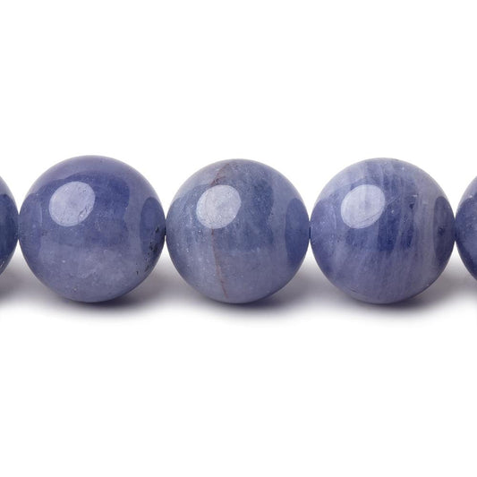 11.7mm Tanzanite Plain Round Beads 15 inch 33 pieces AA