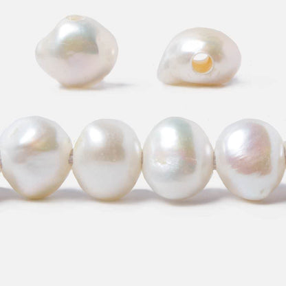 11mm-12.5mm Cream Baroque 2.5mm large hole Pearl 10 pcs