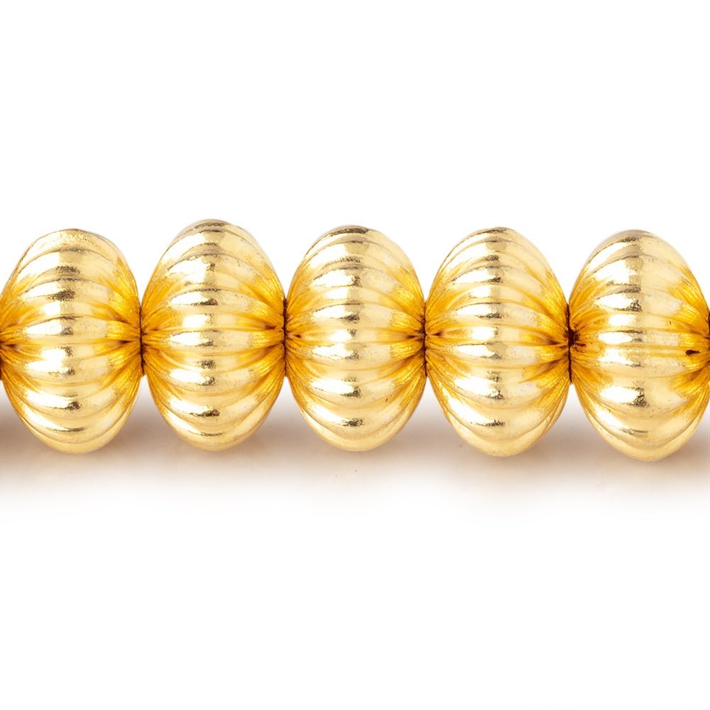 11mm 22kt Gold Plated Copper Corrugated Disc 8 inch 30 Beads