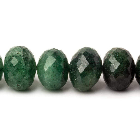 13mm Aventurine Faceted Rondelle Beads 8 inch 23 pieces