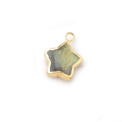 12-13mm Gold Leafed Labradorite Faceted Star Focal Pendant 1 piece