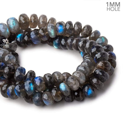 8mm Labradorite Faceted Rondelle Beads 8.5 inch 43 pieces AAA 1mm Hole