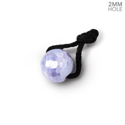 11mm Mystic Purple Moonstone 2mm Large Hole Faceted Round Bead Focal 1 piece