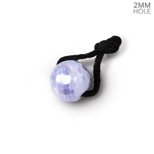 11mm Mystic Purple Moonstone 2mm Large Hole Faceted Round Bead Focal 1 piece
