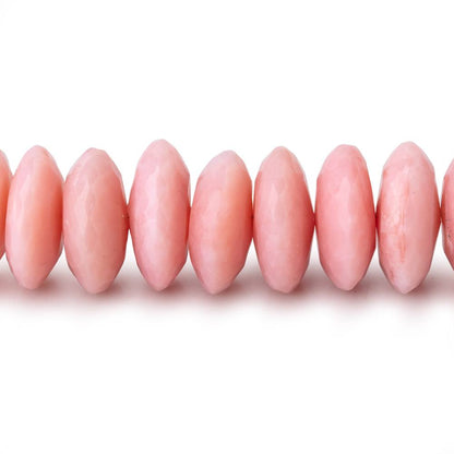 11mm Pink Peruvian Opal German faceted rondelles 16 inch 81 beads AAA