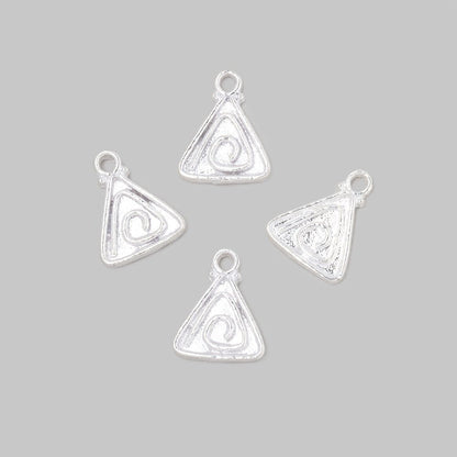 11mm Swirl Triangle Pendant Charm Set of 4 pieces