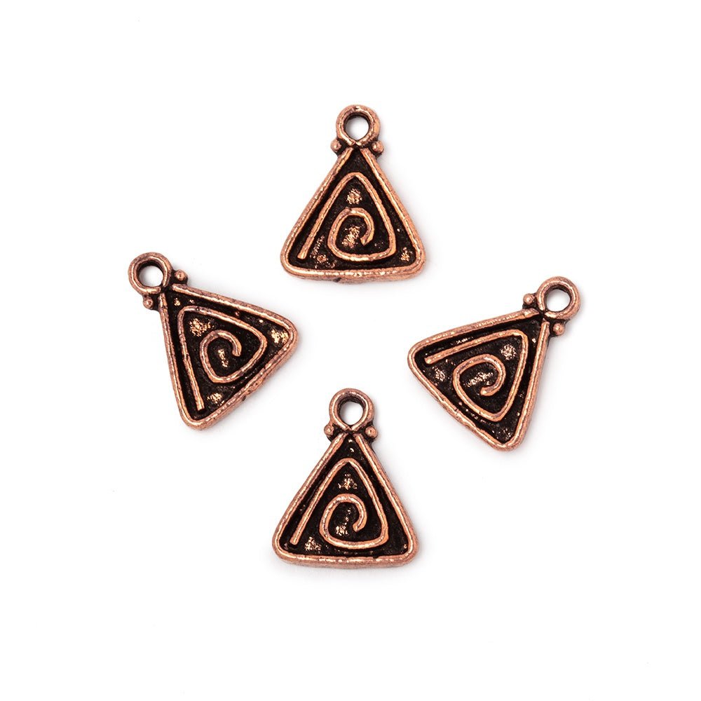 11mm Swirl Triangle Pendant Charm Set of 4 pieces