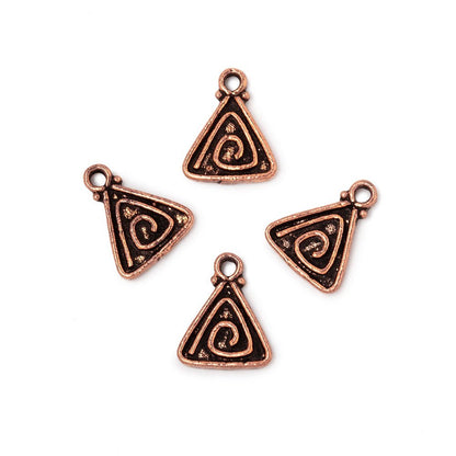 11mm Swirl Triangle Pendant Charm Set of 4 pieces