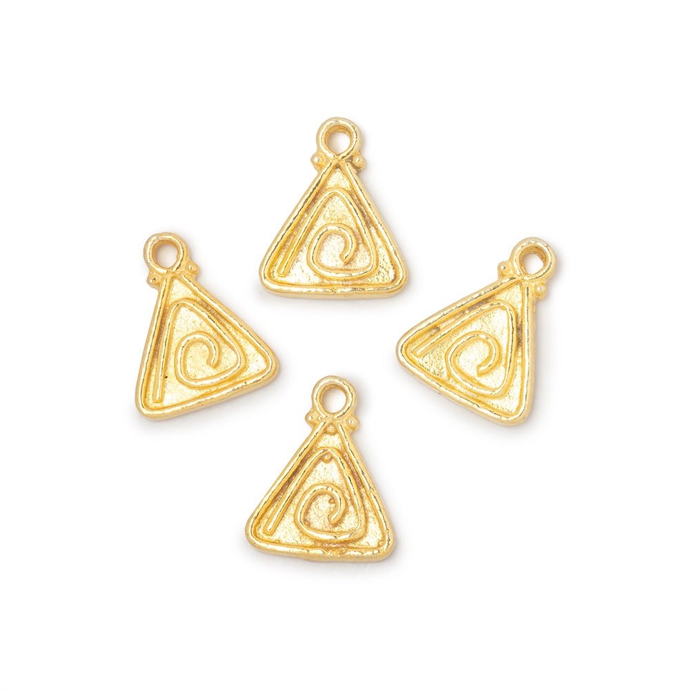 11mm Swirl Triangle Pendant Charm Set of 4 pieces