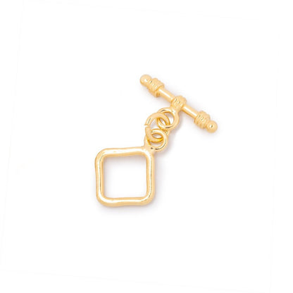 11mm Vermeil Toggle Plain Diamond Design 1 piece