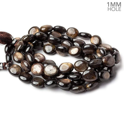 11x10-12x11mm Golden Sheen Chocolate Sapphire Plain Ovals 16 inch 34 beads AA 1mm large hole