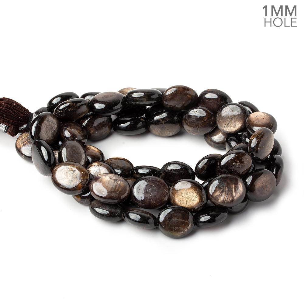 11x10-14x12mm Golden Sheen Chocolate Sapphire Plain Ovals 16 inch 29 beads AA 1mm large hole