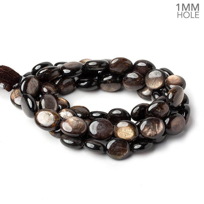 11x10-14x12mm Golden Sheen Chocolate Sapphire Plain Ovals 16 inch 29 beads AA 1mm large hole