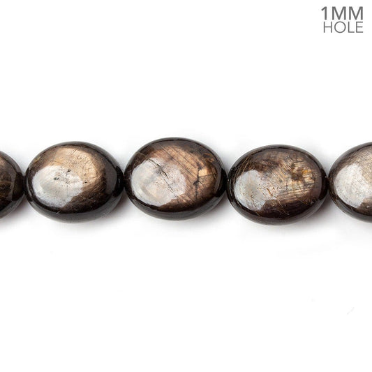 11x10-14x12mm Golden Sheen Chocolate Sapphire Plain Ovals 16 inch 29 beads AA 1mm large hole