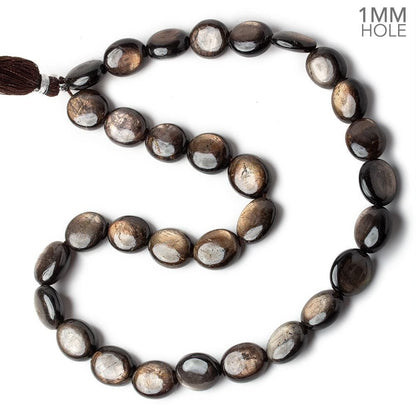 11x10-14x12mm Golden Sheen Chocolate Sapphire Plain Ovals 16 inch 29 beads AA 1mm large hole