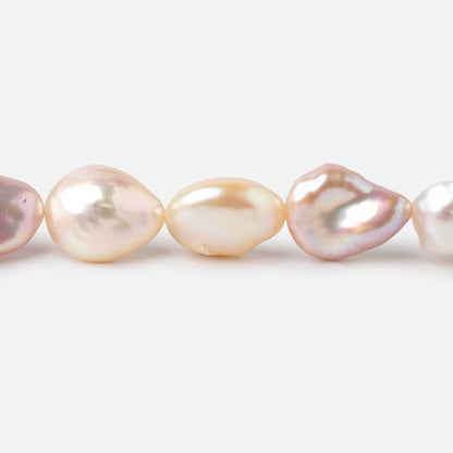 11x10-15x11mm Tri Color Keshi Freshwater Pearls 16 inch 28 beads AA