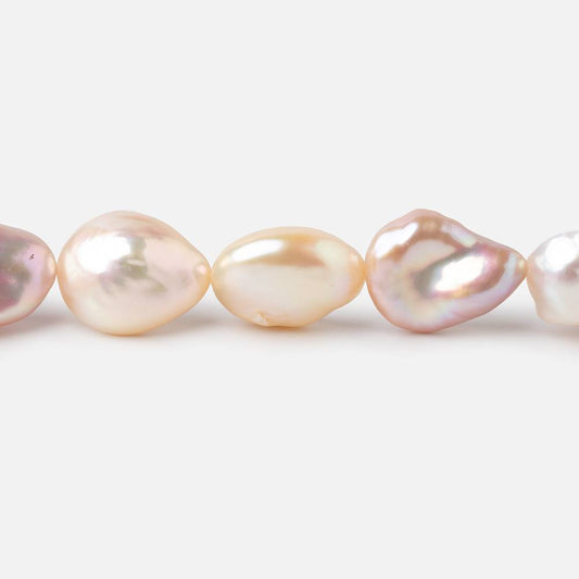 11x10-15x11mm Tri Color Keshi Freshwater Pearls 16 inch 28 beads AA
