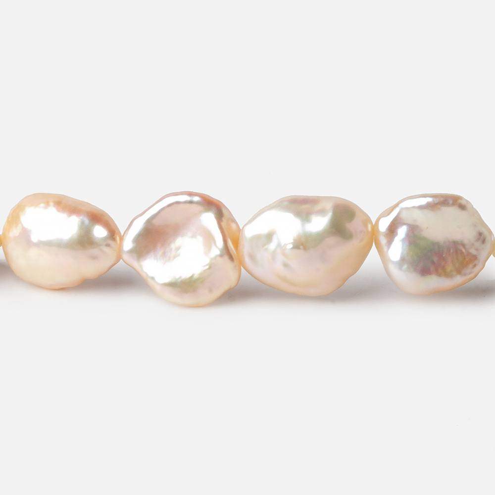 11x10-16x12mm Rich Cream Rose' Keshi Straight Drilled Freshwater Pearls 16 inch 30 pcs AA