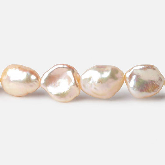 11x10-16x12mm Rich Cream Rose' Keshi Straight Drilled Freshwater Pearls 16 inch 30 pcs AA