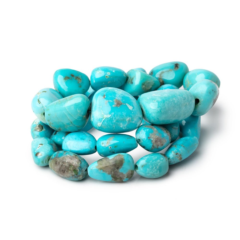 11x10-21x16mm Sleeping Beauty Turquoise Plain Nuggets 18 inch 31 Beads AAA