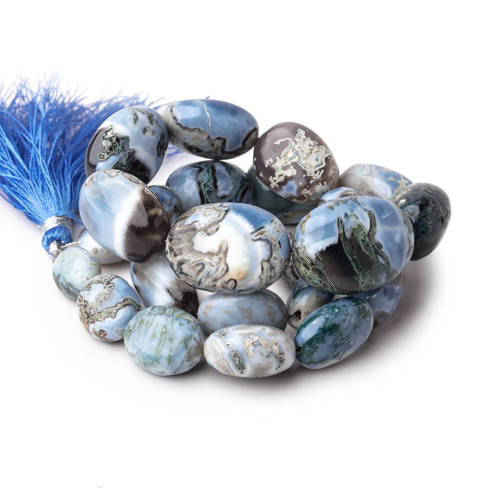 11x10-23x17mm Owyhee Blue Opal Plain Nugget Beads 16 inch 25 pieces AAA