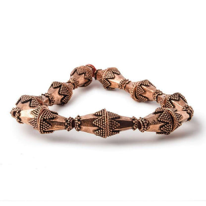 11x10mm Antiqued Copper Cone Granulated Design 8 in 18 pcs