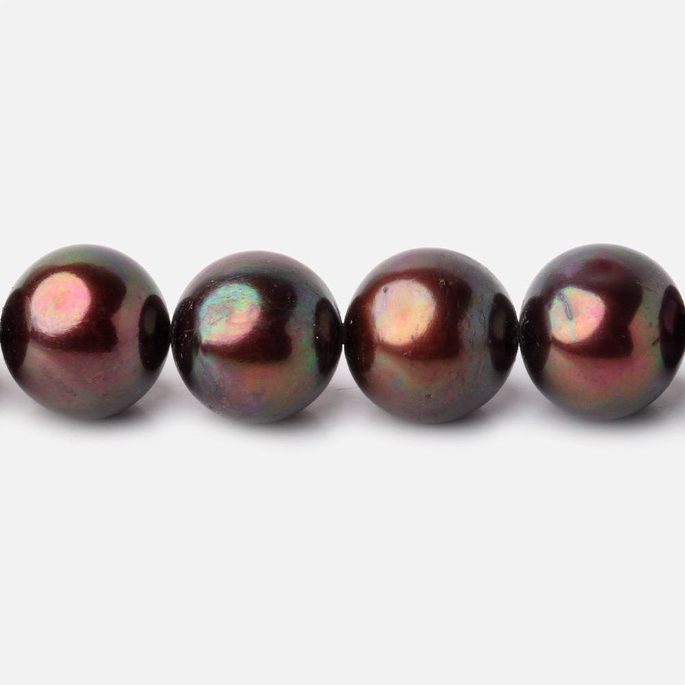 11x10mm Cherry Chocolate Off Round Freshwater Pearl Beads 15 inch 44 pieces