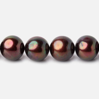11x10mm Cherry Chocolate Off Round Freshwater Pearl Beads 15 inch 44 pieces