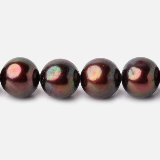 11x10mm Cherry Chocolate Off Round Freshwater Pearl Beads 15 inch 44 pieces