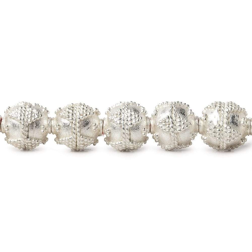 11x10mm Sterling Silver Plated Copper Bead Roval Milgrain Triangle 8 inch 19 pcs