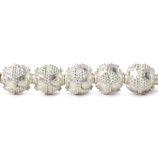 11x10mm Sterling Silver Plated Copper Bead Roval Milgrain Triangle 8 inch 19 pcs