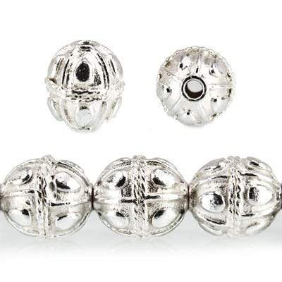 11x10mm Sterling Silver Plated Copper Bead Roval Pear 8 inch 18 pcs