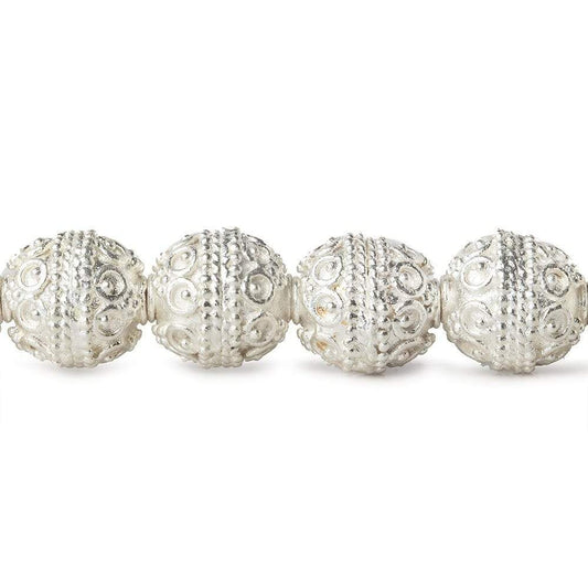 11x10mm Sterling Silver Plated Copper Bead Roval Persian 8 inch 19 pcs