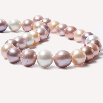 11x11-13x13mm Multi-color Off Round Freshwater Pearls 16 inches 34 beads