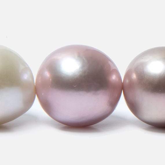 11x11-13x13mm Multi-color Off Round Freshwater Pearls 16 inches 34 beads