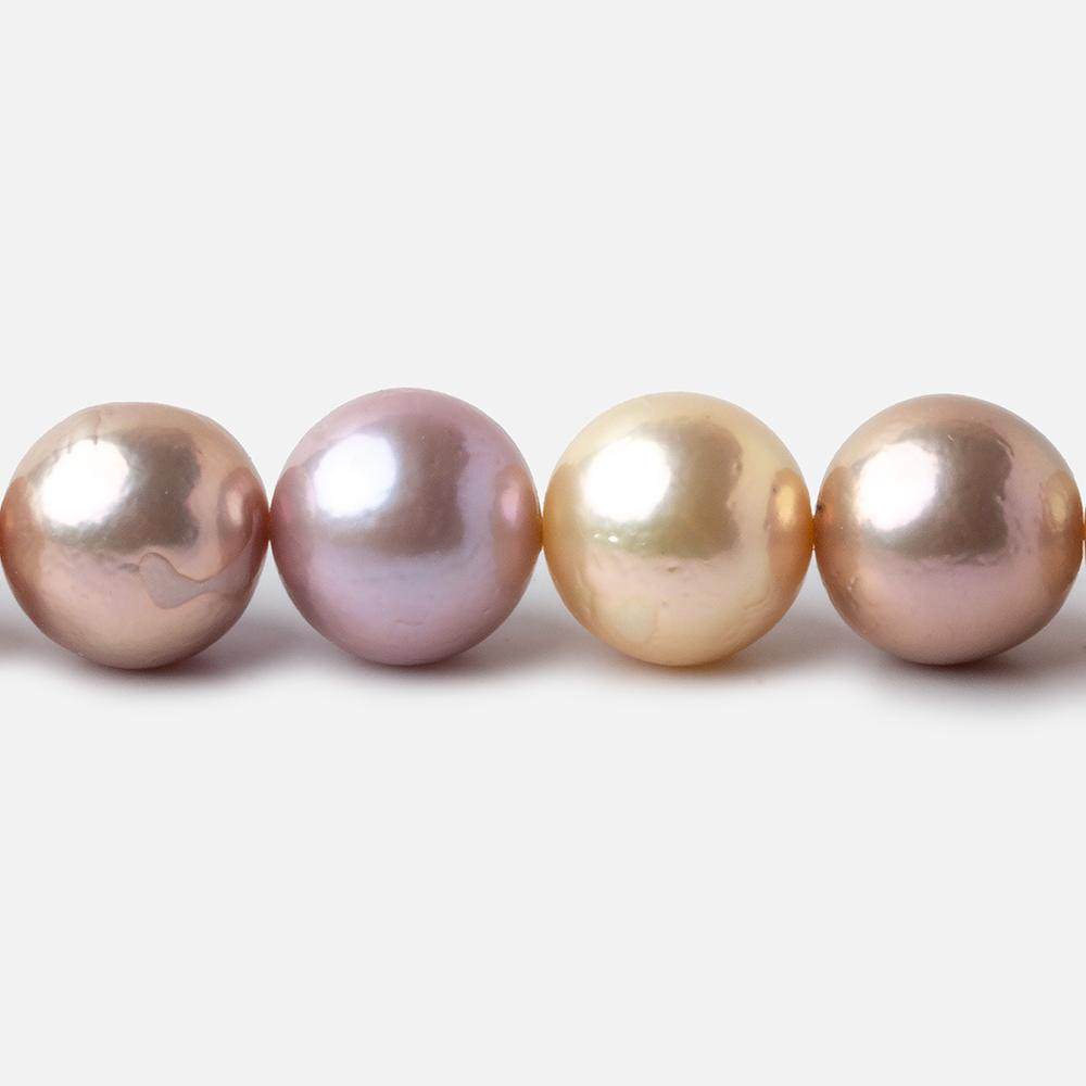 11x11-13x13mm Multi-color Off Round Freshwater Pearls 16 inches 34 beads