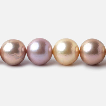 11x11-13x13mm Multi-color Off Round Freshwater Pearls 16 inches 34 beads