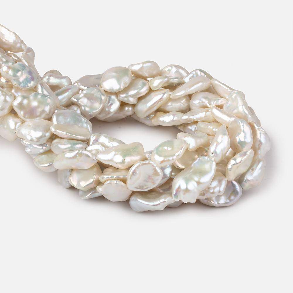 11x11-15x12mm Off White Keshi Freshwater Pearls 16 inch 22 pieces AAA