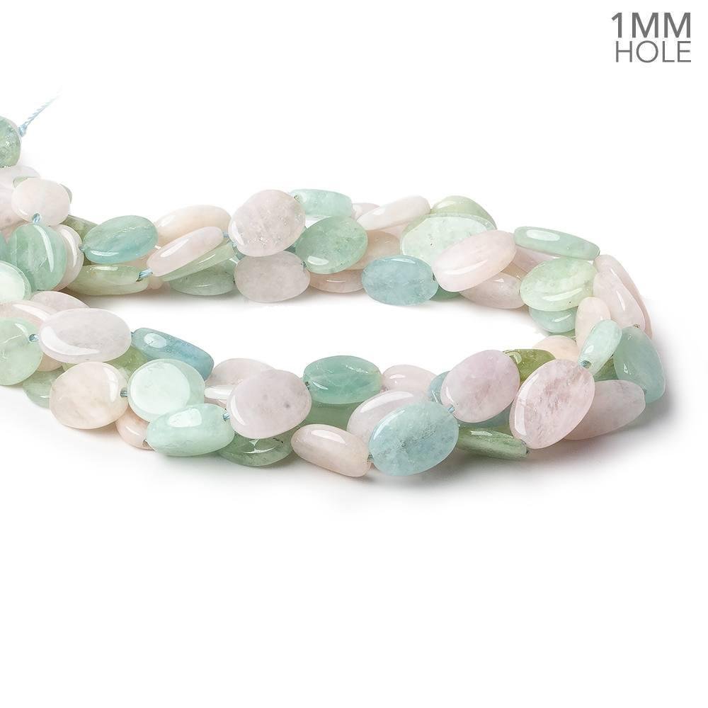 11x11-16x11mm Multi Beryl straight drilled plain flat nuggets 16 inch 25 large hole beads AA